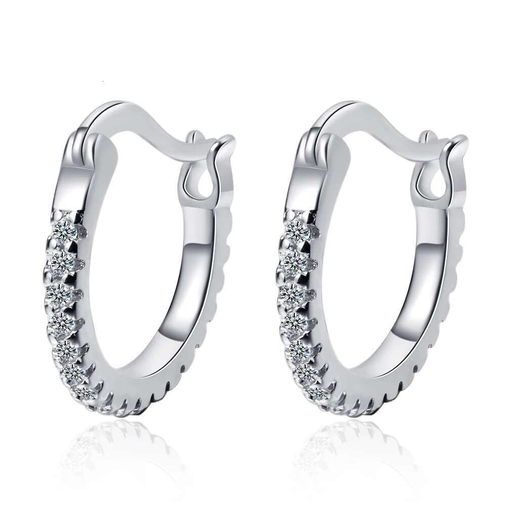 3cttw Moissanite Hoop for Women 4mm Stones D Color Sparkg Created Dia Earring 100% Sterg Sier