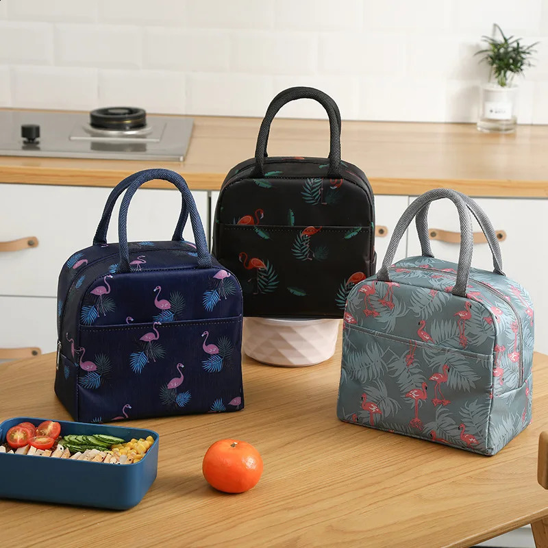 Portable Lunch Bag Waterproof Thermal Insulated Lunch Box Bento Pouch Dinner Insulation Handbag Student Thickened Cute Lunch Bag 250228