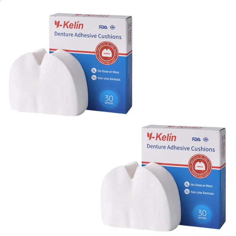 Y-Kelin Denture Adhesive Cushions Upper 60 Pads 2 pack Soft Cushion Last All Day Protect Gums 250227
