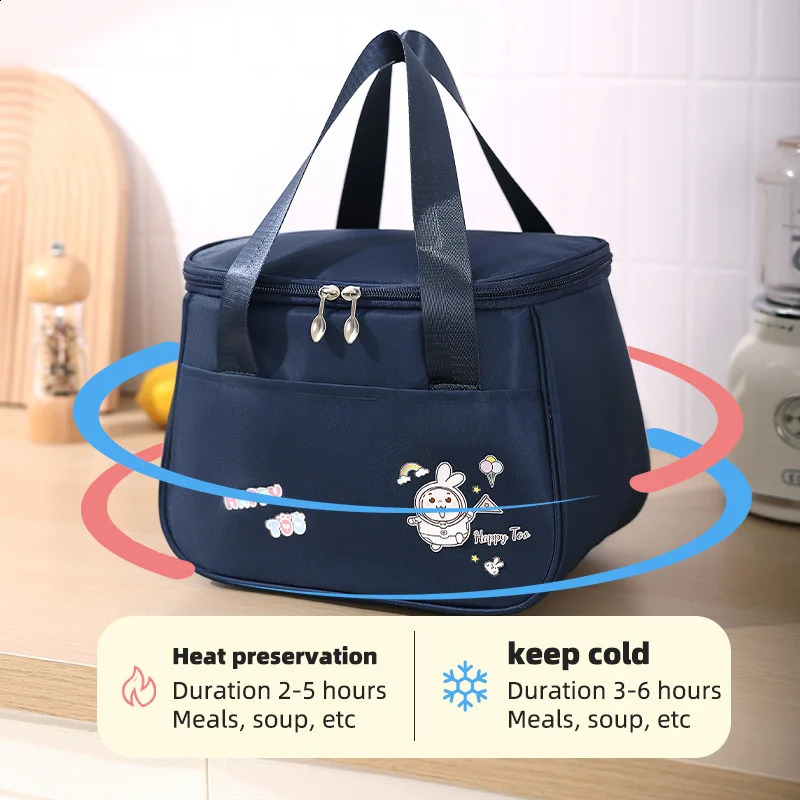 Women Insulated Lunch Bag Reusable Lunch Tote Bag Cute Cartoon Portable Lunch Box Refrigerated Bag Suitable for Travel and Picni 250228