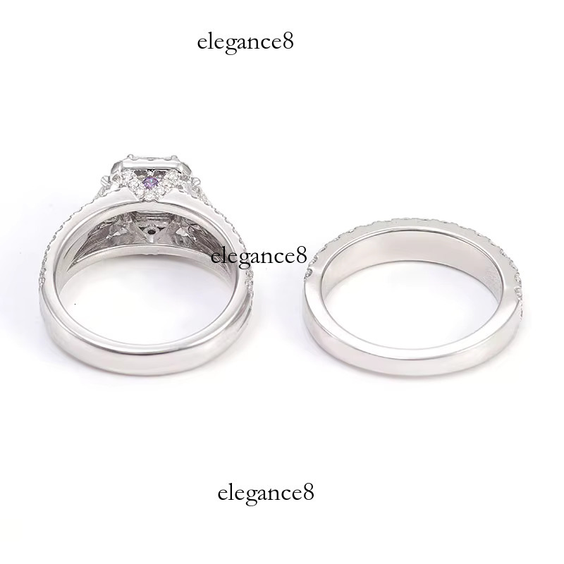 Spodumene wedding set, bridal engagement ring, pure sier gold-plated women's ring