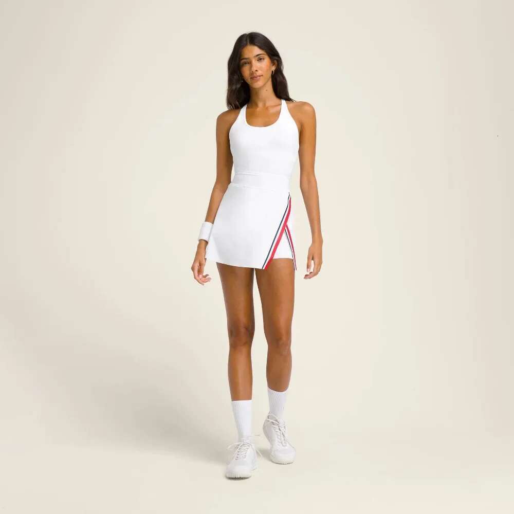 Golf Women Summer 2024 Tennis Dress With Shorts Underneath Korean Style Badminton Active Wear Sport Hiking Suit Blue