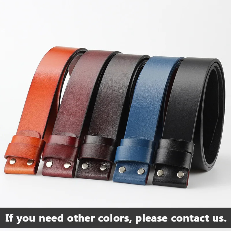 MYMC Mens Genuine Cowhide Leather Belt without Buckle DIY Belt Accessories High Quality Wild Belts Gift 250227