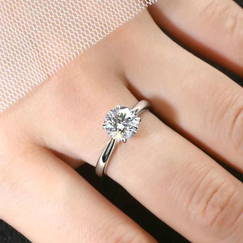 Engagement set, round with gold and stone, women's platinum gold-plated wedding sier ring