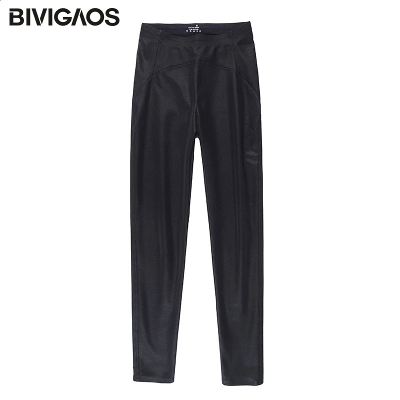 BIVIGAOS Autumn Winter Black Fleece Matte Leather Leggings Women High Waist Sexy Motorcycle Pants Slim Skinny Warm Leggings 250225