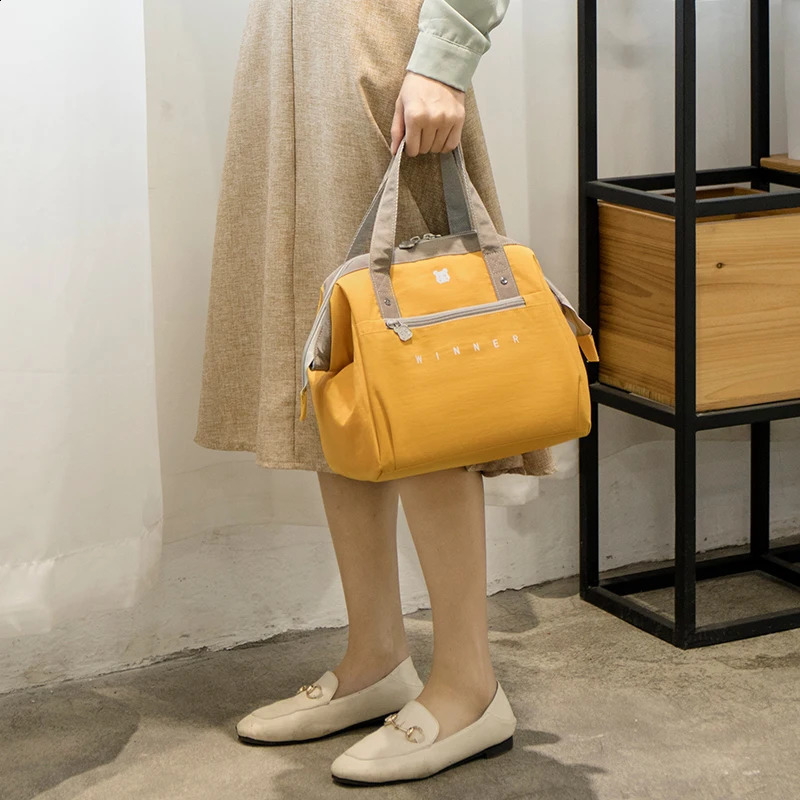 Portable Lunch Bag Thermal Insulated Lunch Box Tote Cooler Bag Bento Pouch Lunch Container School Food Storage Bags 250228