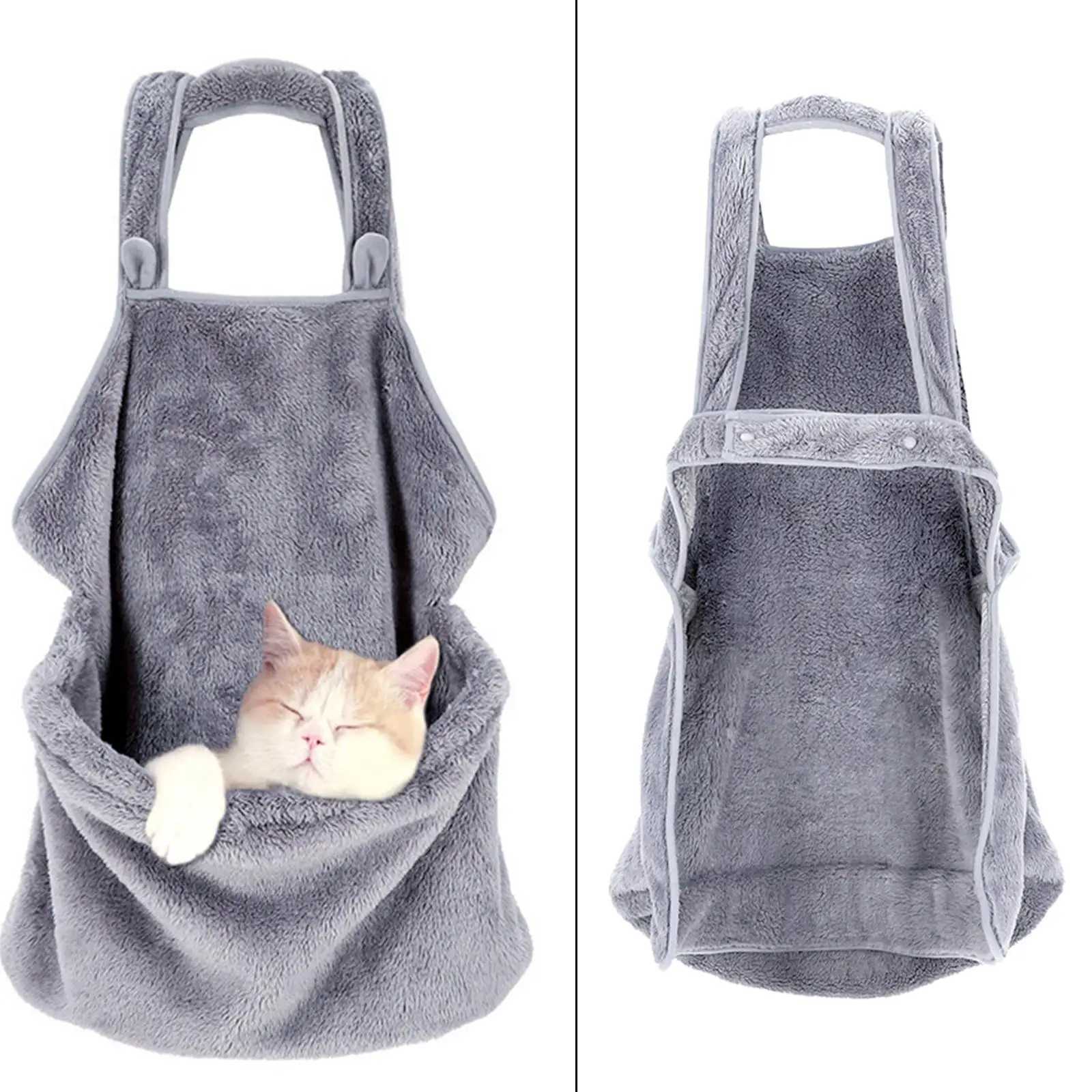 Pet Carrier Apron Front Shoulder Cozy Plush Pet Sleeping Chest with Pocket for Kitten Sleeping Bag Carry Holder Pet Accessories 250205