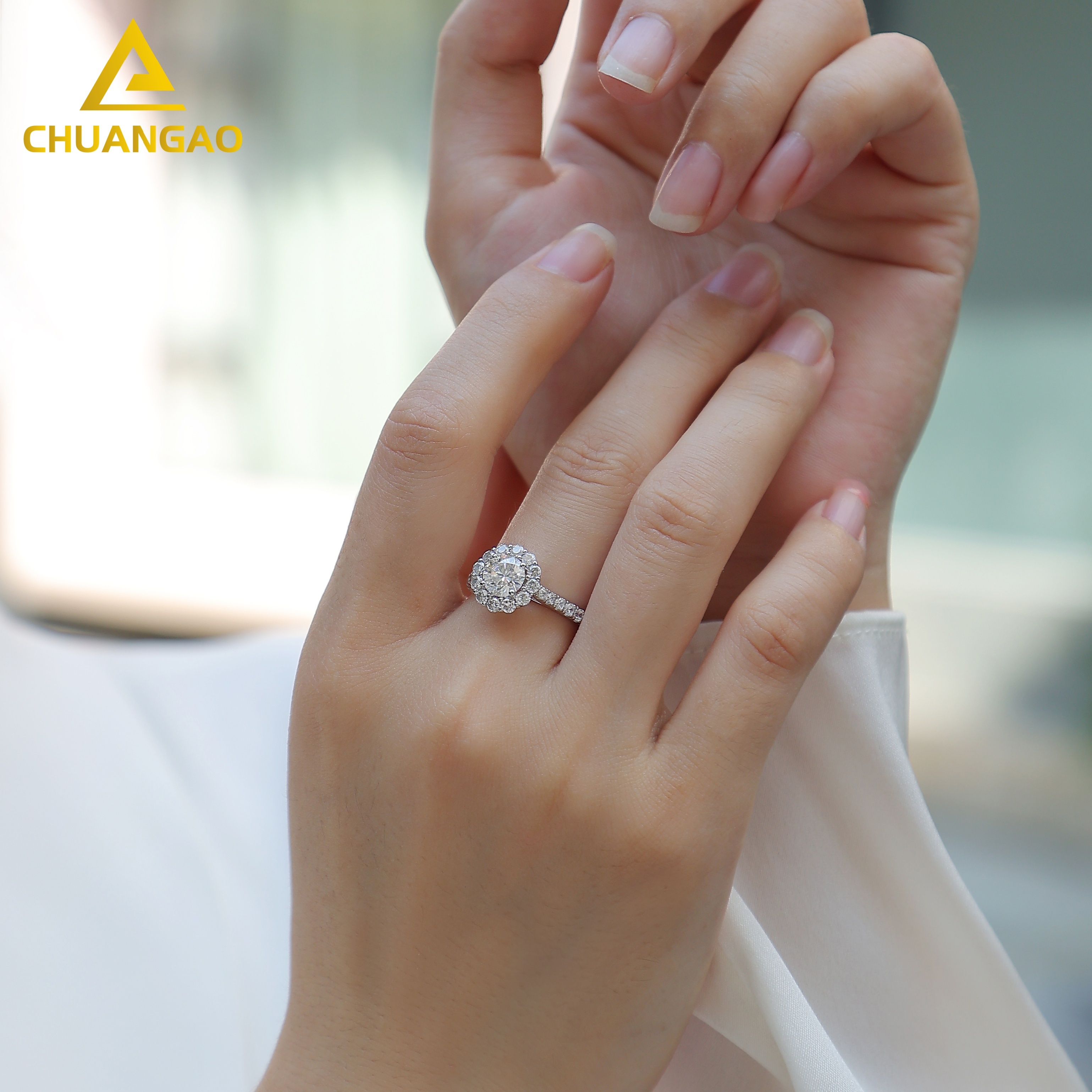 Silica set hip-hop silica ring, sier engagement ring