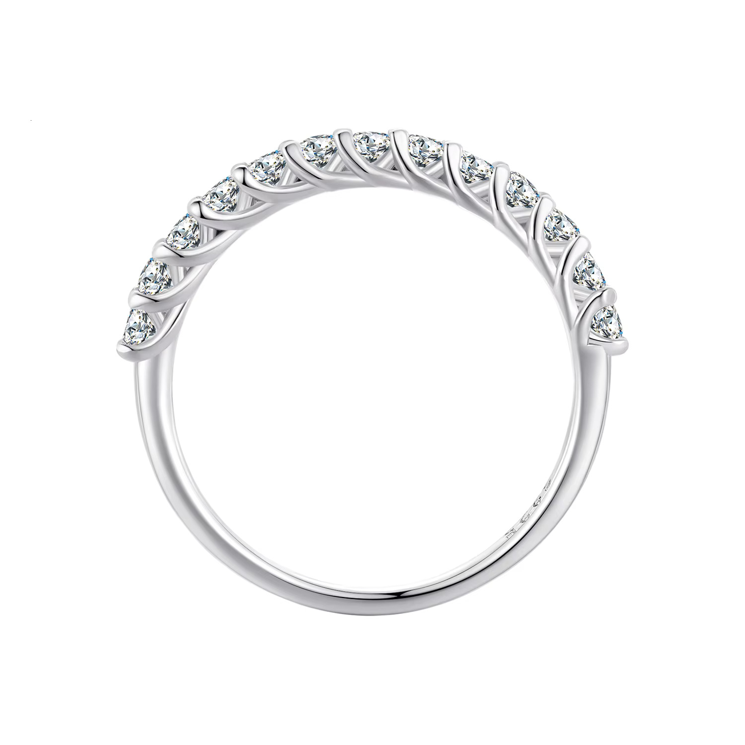Pure sier Moissanite Rose gold electroplated ring