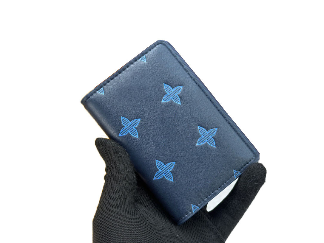 Elegant Men's Designer Multiple Wallet Fashion Shadow Short Purse Classic Floral Card Holders Premium Quality Small Money Clutch Bag with Box