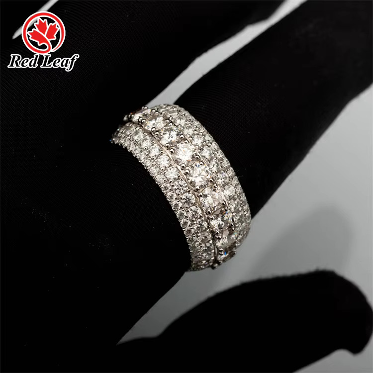 Redleaf Sier Moissanite Ring With Round Shape White Color D VVS1 1mm Moissanites for Customized Jewelry Making