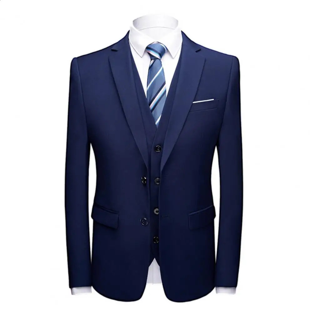 3 Piece BlazerVestPants Set Blazer Jacket Vest Trousers Business Suit Lapel Single Breasted Slim Wedding Banquet Prom Men 250224Z