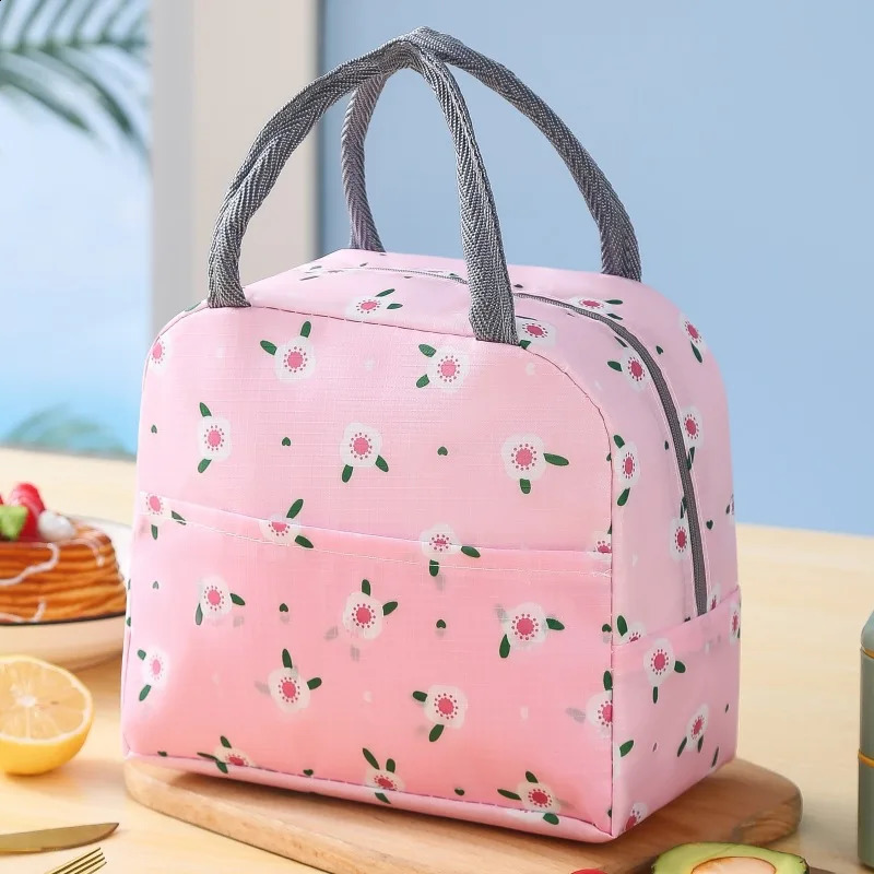 ISKYBOB Insulated Lunch Box Bag Thick Aluminum Foil Student Office Staff Portable Bento Bag Lunch Bag Carrying Meal Bag 250228