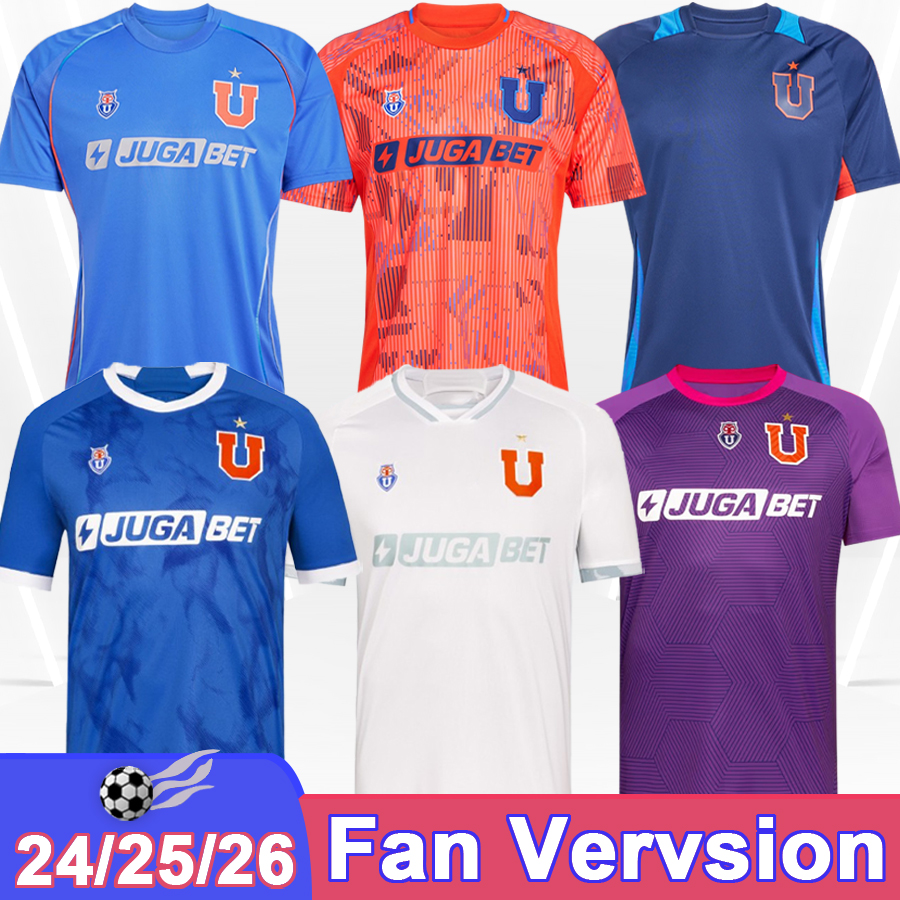 24 25 Universidad de Chile Mens Soccer Jerseys GUERRERO ASSADI L. FERNANDEZ GUERRA MORALES Home Away 3rd Training Wear Football Shirts