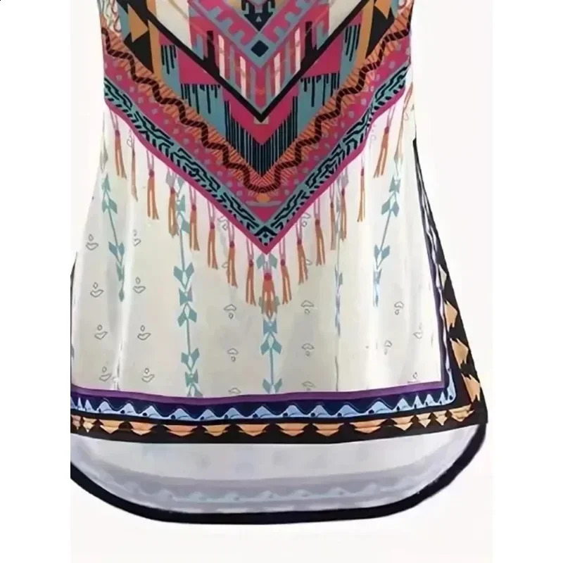 Women Fashion Plus Size 1XL-7XL Women Irregular Sleeveless Digital Printing Vest Ladies Loose Round Neck Printed Tank Tops 250224