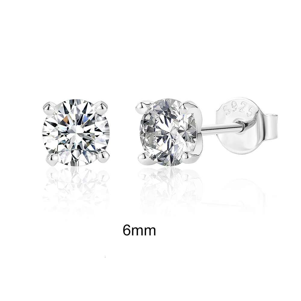 CANNER 0.5-1.2 Carat D Color Moissanite Ear Stud For Women Sterg Sier Elegant Sparkg Piercing Earrings Gift