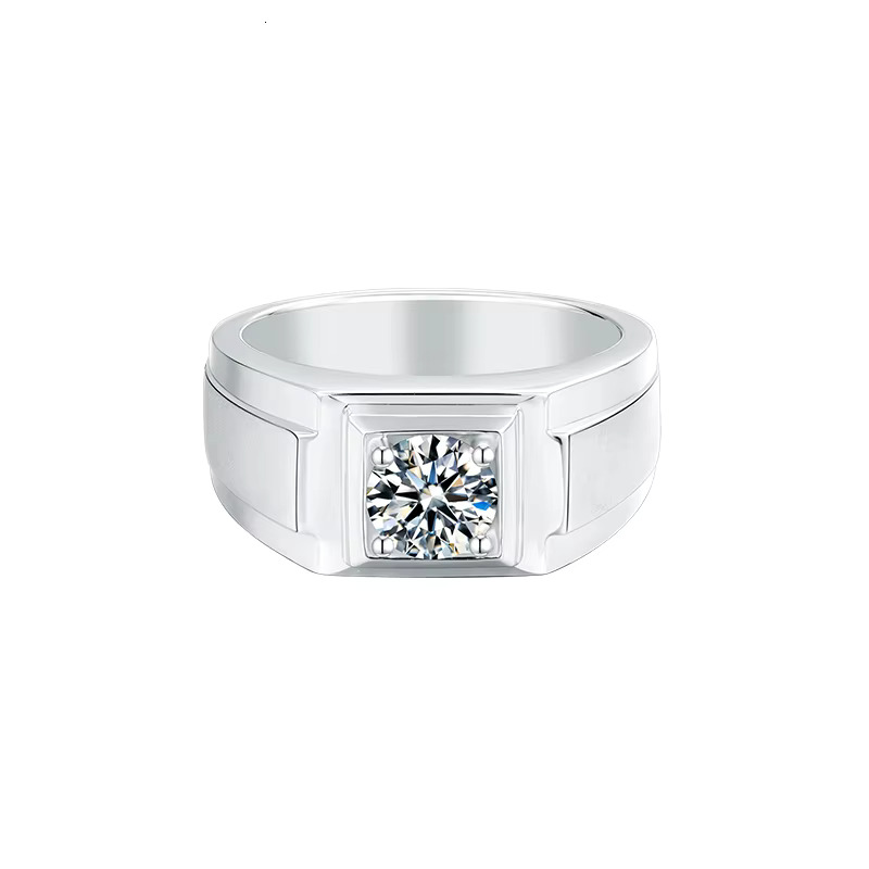 High quality 1ct diatoeous earth engagement men's ring sier high-quality jewelry
