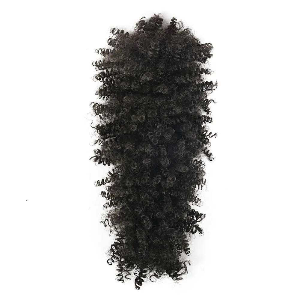 Synthetic High Puffro Ponytails For Women Mohawk Short Kinky Curly Ponytail Extension Hair Bun With Bangs
