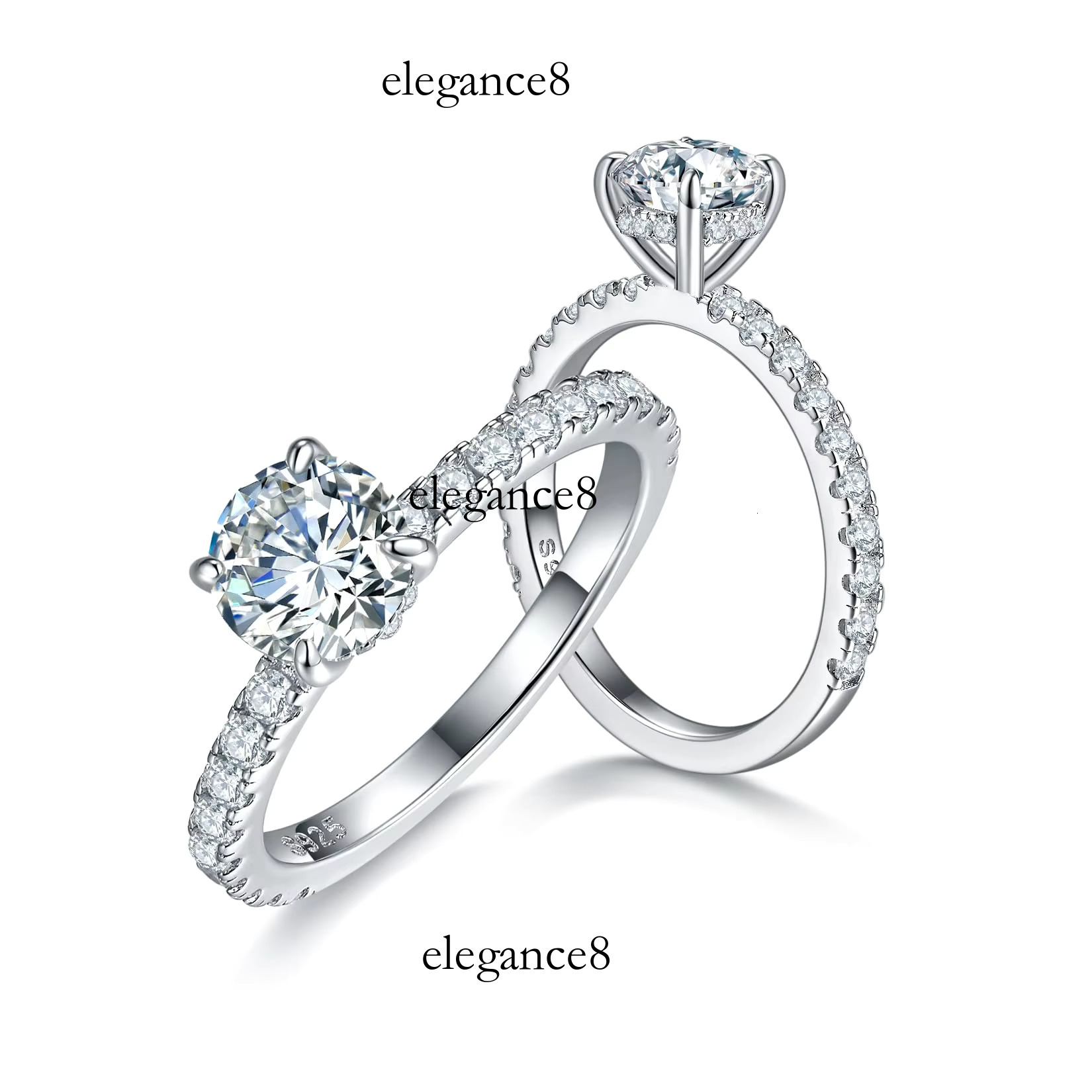 1CT Promise Wedding D Color VVS Ring, S Pure Sier Silica Engagement Ring for and Girlfriend