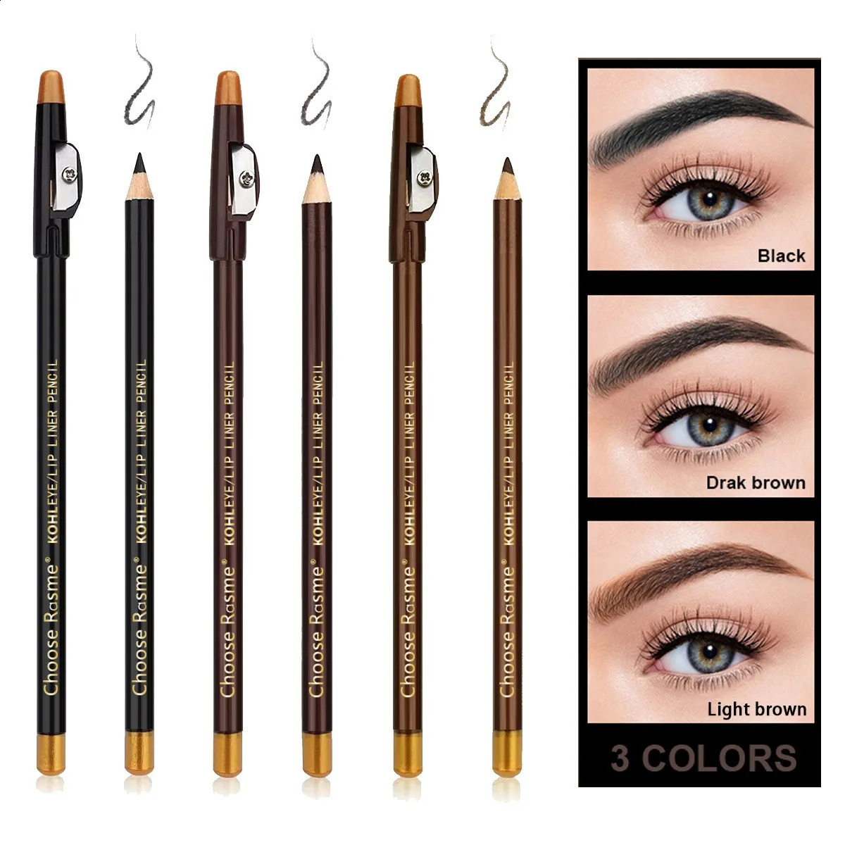 12PC Eyebrow Pencil Longlasting Wooden Hard core Ultra fine Eyebrow Pencil Makeup Wholesale Pen With Sharpener est 250222