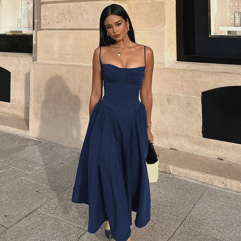 Hot Selling Women's Clothing New4 Autumn And Winter New Product Sexy Waist Slimming Backless Camisole Dress