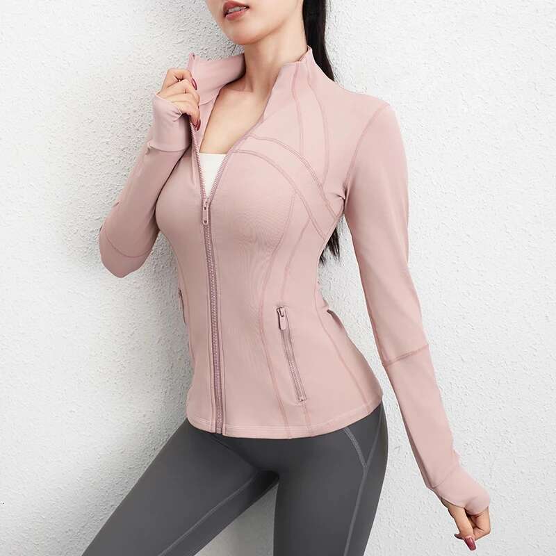 Yoga Spring And Fall Running Fiess Standing Collar Tight Yoga Exercise Jacket