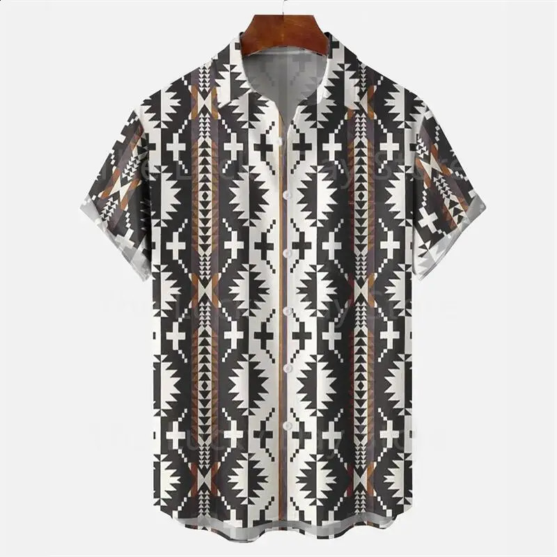 Mens Casual Social Hawaiian Oversized Short Sleeve Shirt Elegant Vintage Harajuku Summer Fashion Clothing Pattern Top 250225