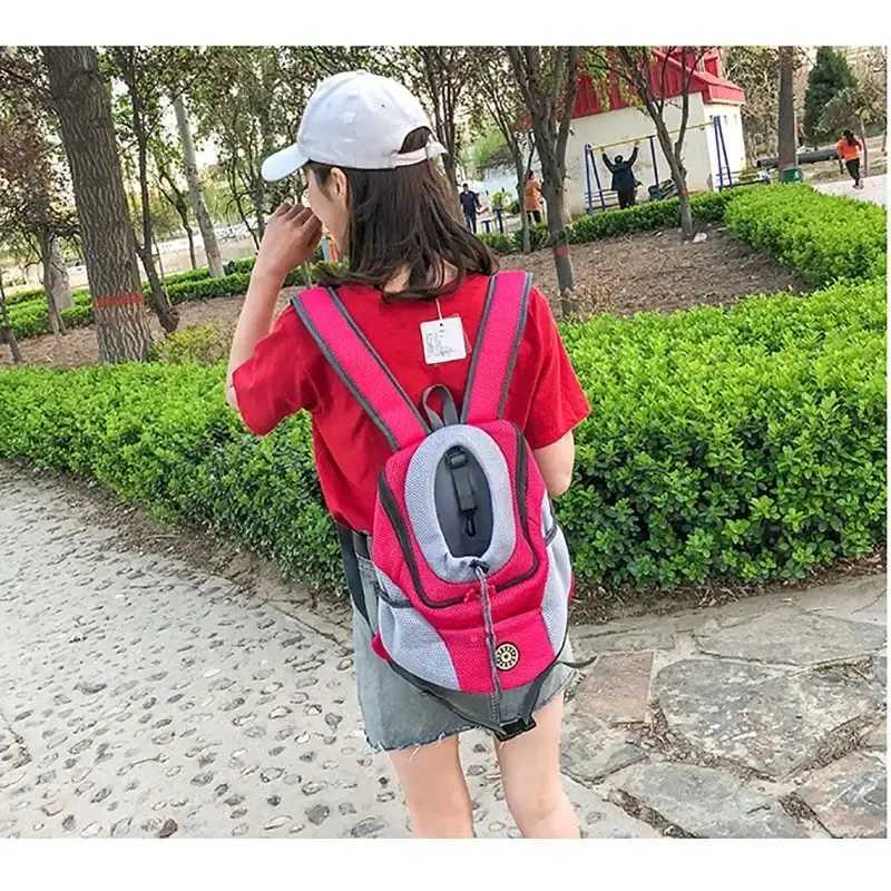 New Double Shoulder Portable Travel Backpack Outdoor Pet Dog Carrier Bag Pet Dog Front Bag Mesh Backpack 250205