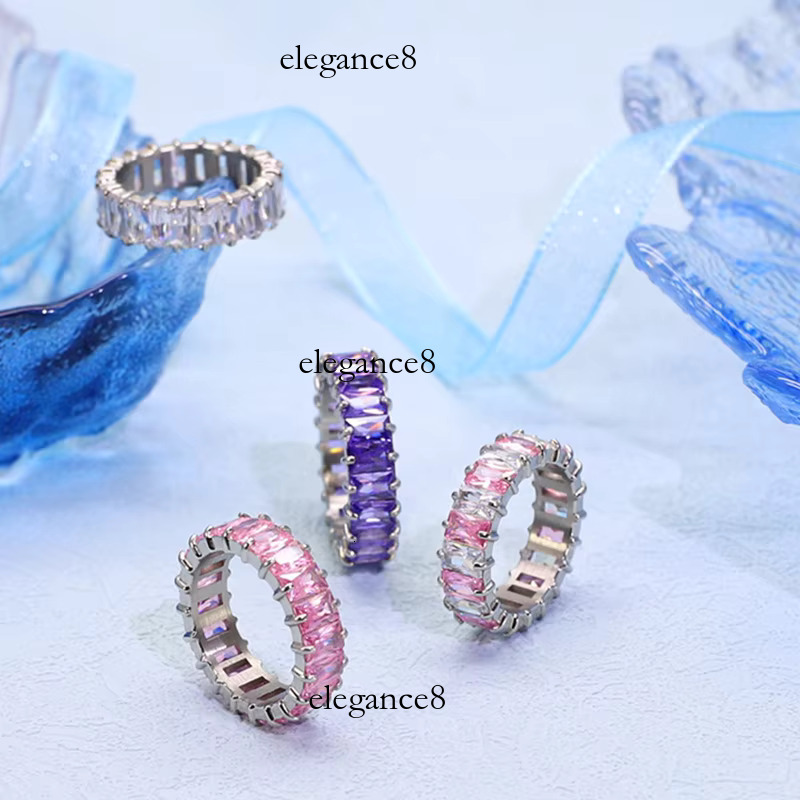 Fashion Square for Women Stainless Steel Radiant Cut Moissanite Wedding Ring Jewelry