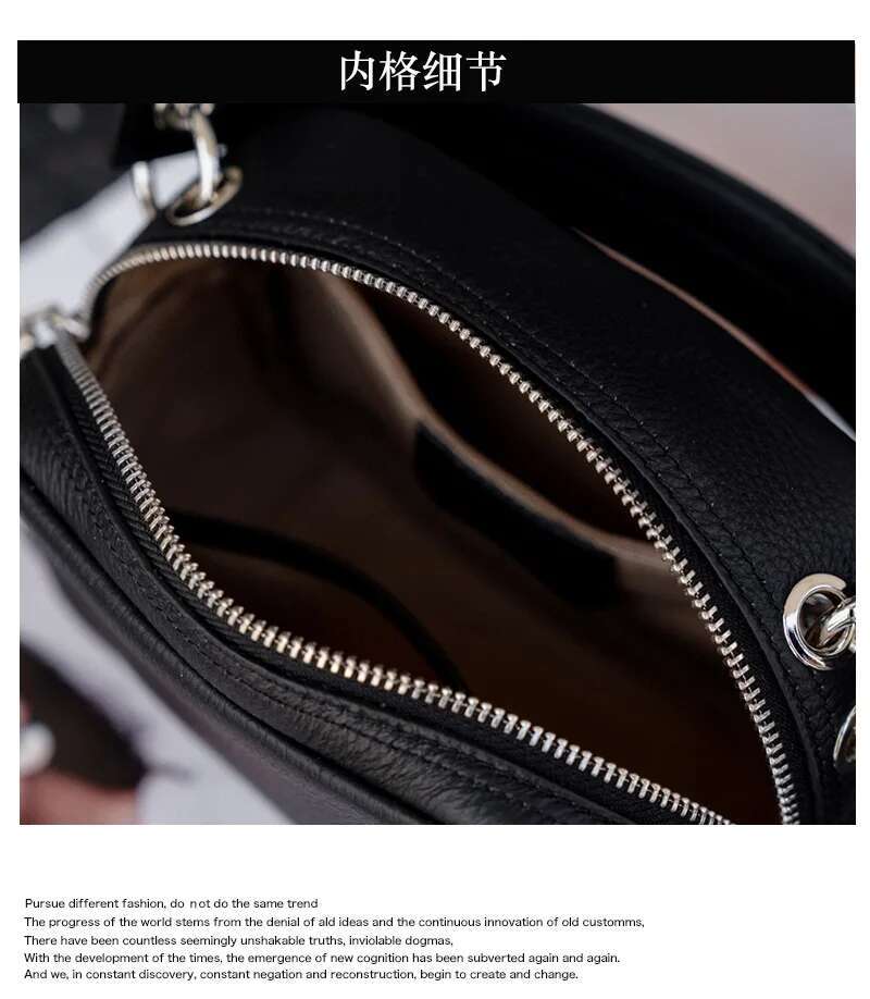Genuine Leather Women's Small Square Bag Simple And Fashionable Top-level Cowhide Shoulder Bag Fashionable Women's Handbag
