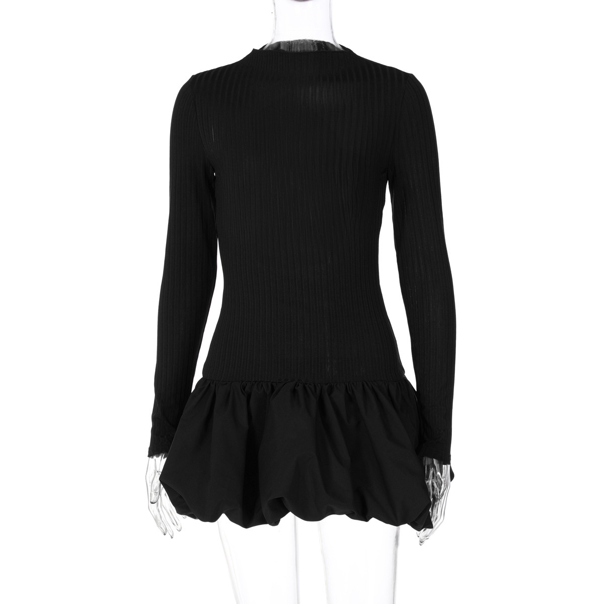 Hot Selling Women's Clothing New4 Autumn And Winter New Product Fashionable Spicy Girl Slim Fit Versatile Bag Hip Ruffle Edge Dress
