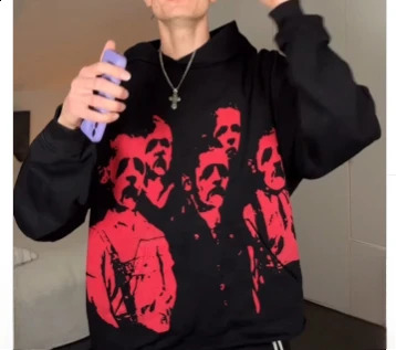 Streetwear Trends Oversized Pullover Jackets Men Women Harajuku Character Graphic Print Hoodies Gothic Sweatshirts Y2K Clothes 250225