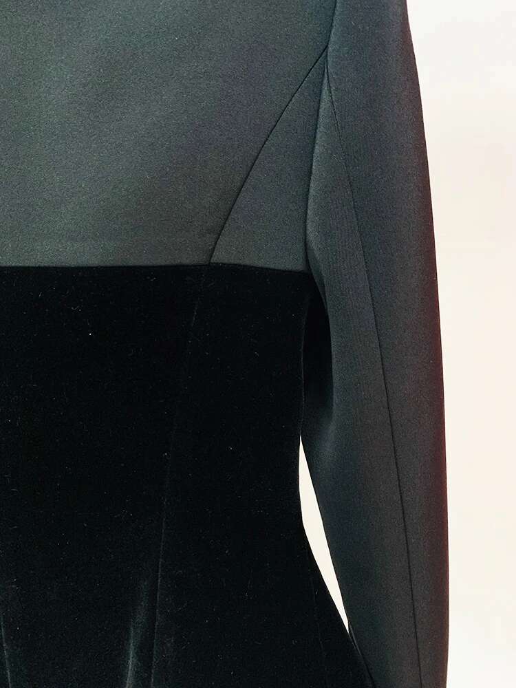 HIGH STREET Newest 2024 Designer Jacket Women's Slim Fitting Patchwork Veet Blazer