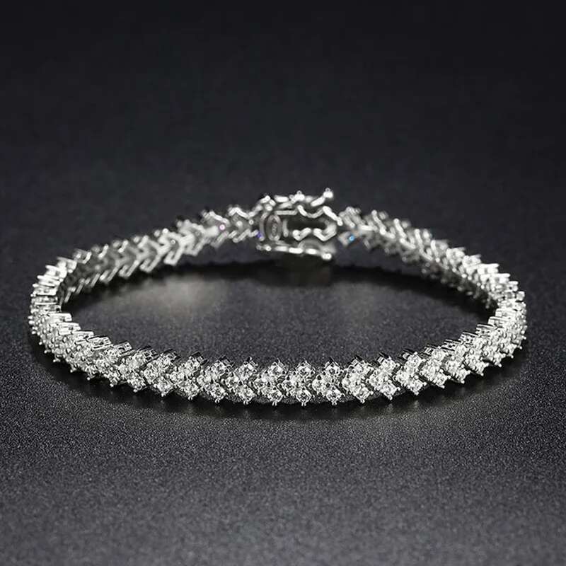 NeeTim Moissanite Tennis Bracelet Sterg Sier Full Dia Bracelets Gold Plated Fine Jewelry For Women with GRA