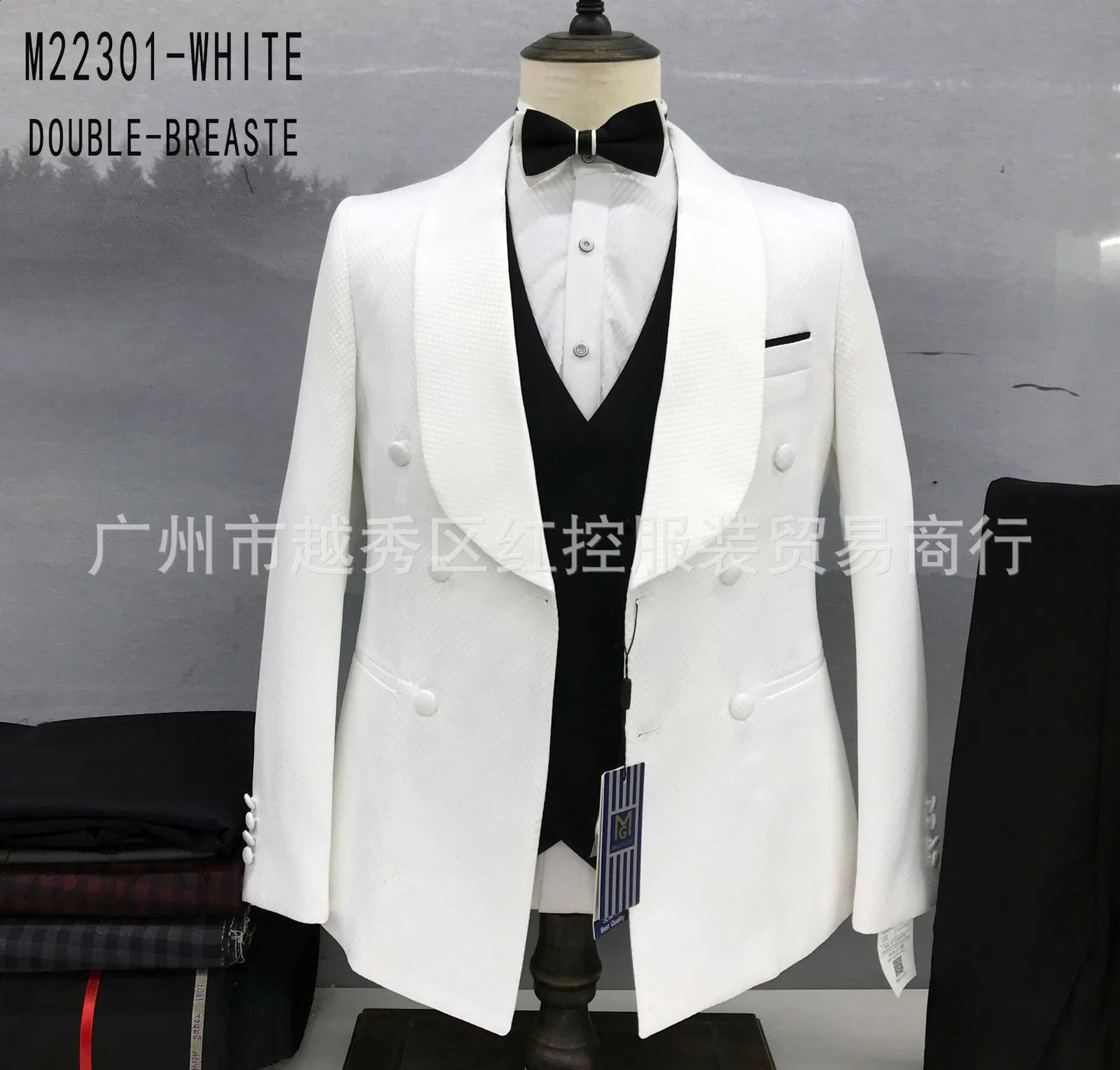Fashion Plaid Suits for Men Slim Fit Double Breasted Blazer Vest Pants 3 Pieces Set Prom Wedding Men Suit Lattice Printed Tuxedo 250224