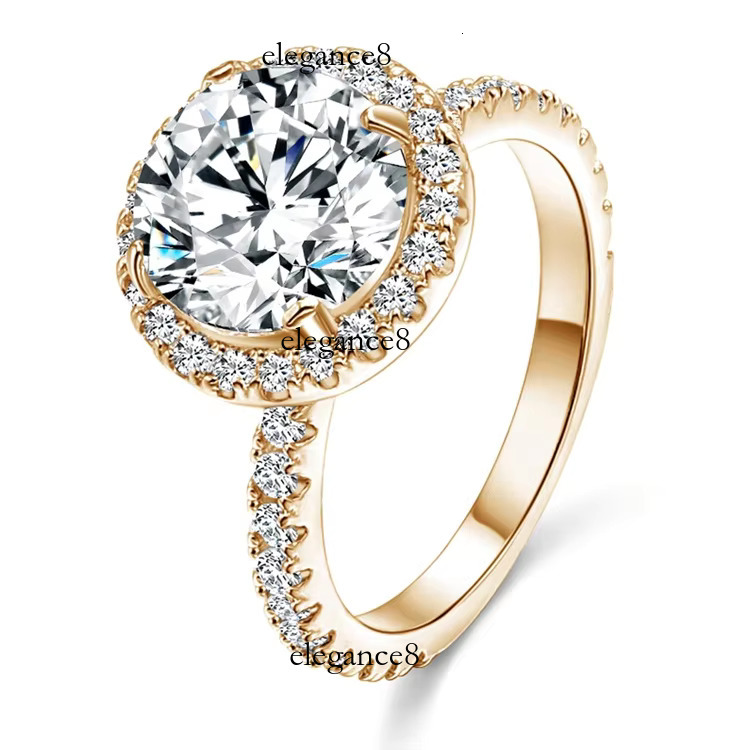 High Quality Engagement Wedding Moissanite Ring Zirconia Jewelry White Gold Women Dia Rings