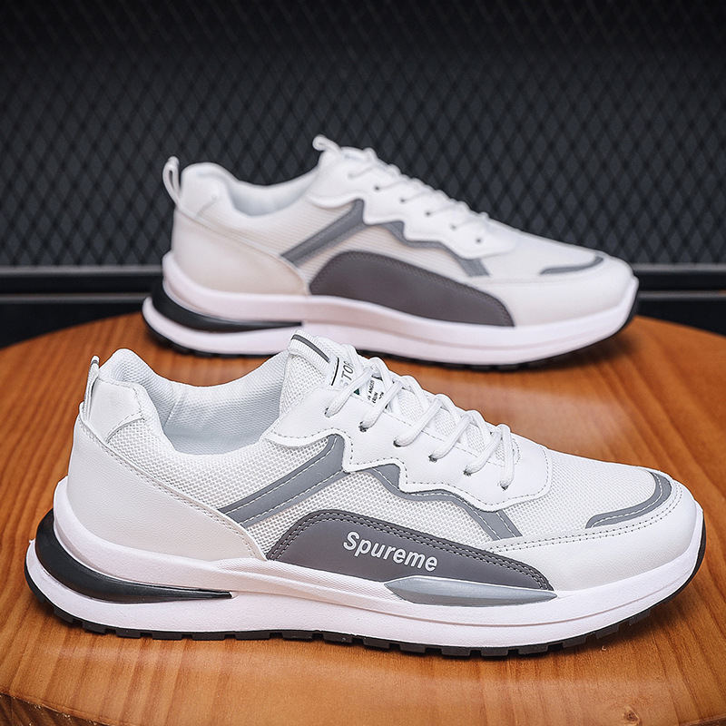 Summer New Men's Breathable Trendy Versatile White Shoes Outdoor Sports Training Shoes Daily Casual Running Fashion Shoes