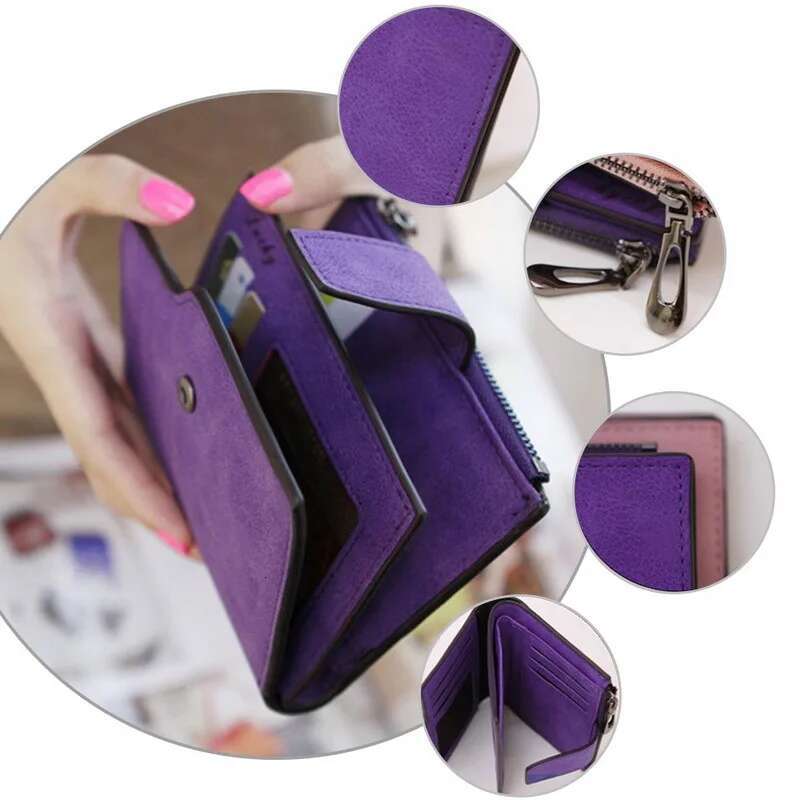 New Women's PU Leather Short Wallet Women's Multi Slot Portable Women's Coin Wallet
