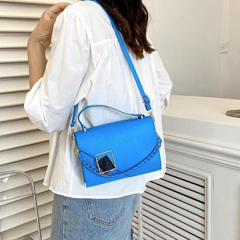 New Fashion Square Shoulder Bag With Chain Handle Handbag And Wallet Designer Solid Color Pu Crossbody Bag