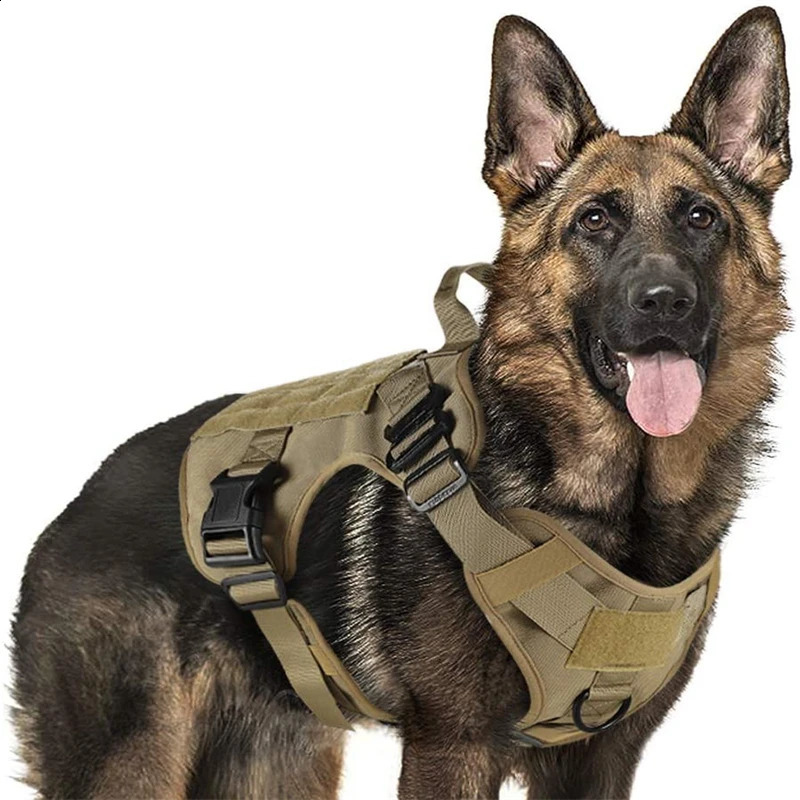 Tactical Dog Harness Military Training K9 Padded Quick Release Vest Pet Training Dog Harness For Set Small Medium Large Dogs 250224