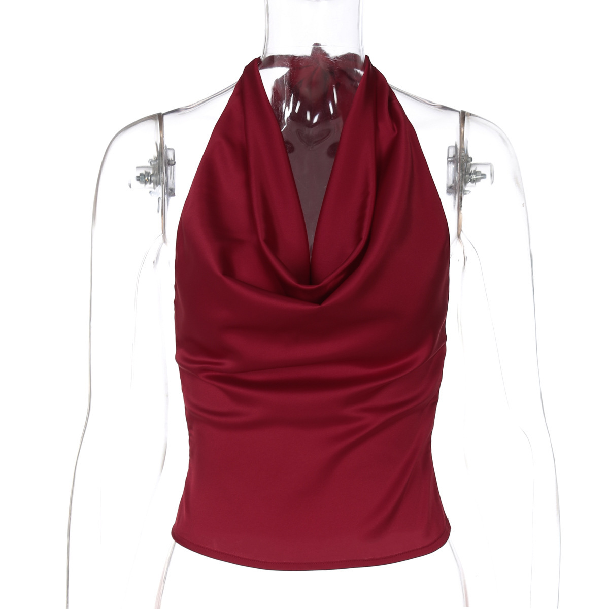 Women's Clothing New5 Spring/Summer New Product Fashionable Spicy Girl Sexy Backless Solid Color Slim Fit Lace Up Strapless Top