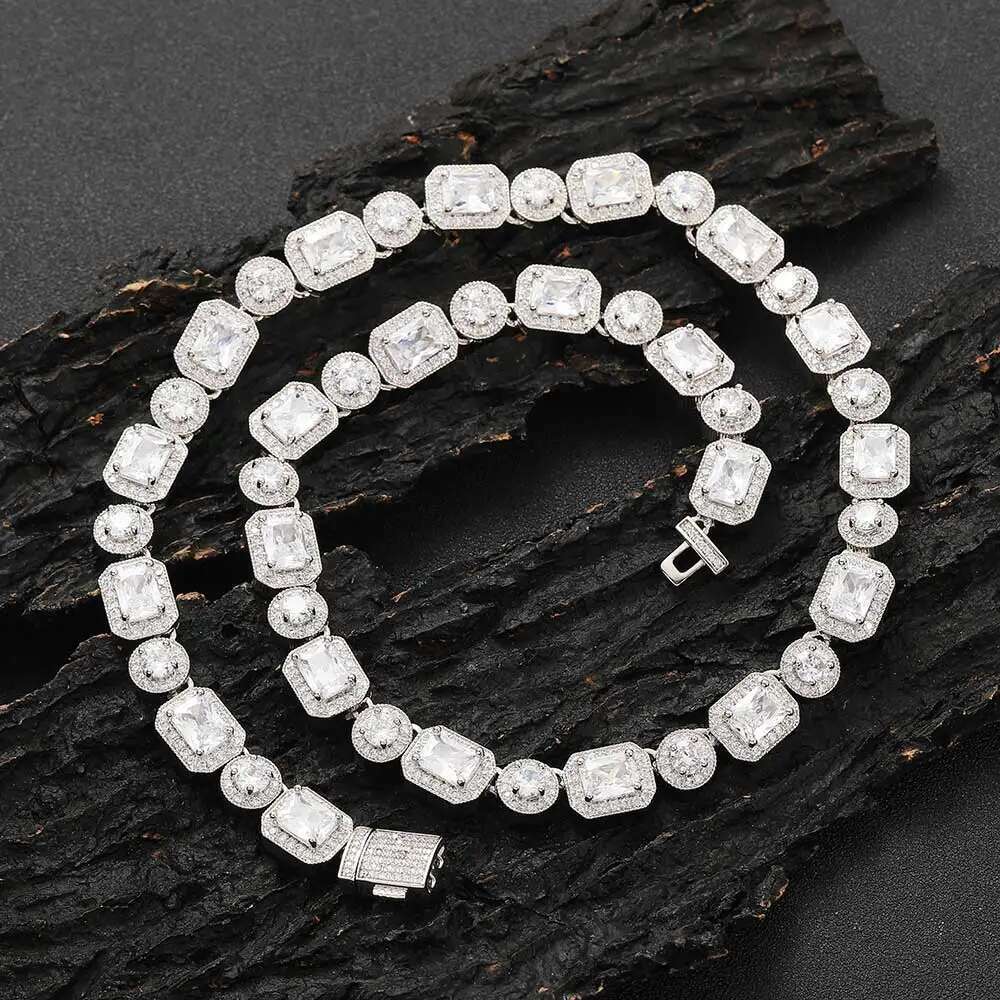 Bg Paved Zircon Men Iced Out Cuban Cluster for Women Hip Hop Icy Round Square Tennis Chain Choker Jewelry