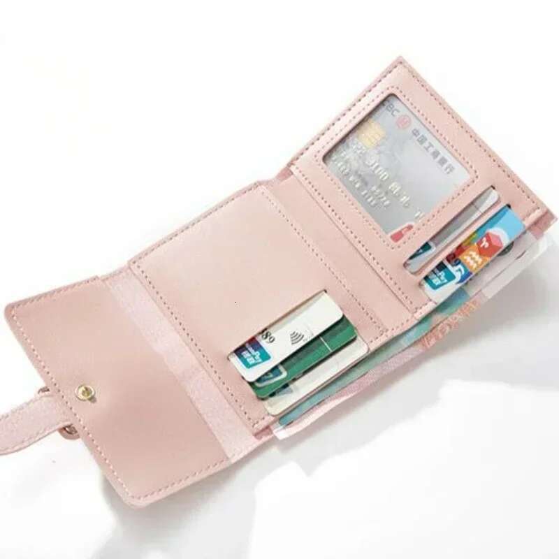 Candy Colored Small Wallet PU Leather Coin Paste Women's Card Holder Mini Designer Standard Women's Solid Wallet