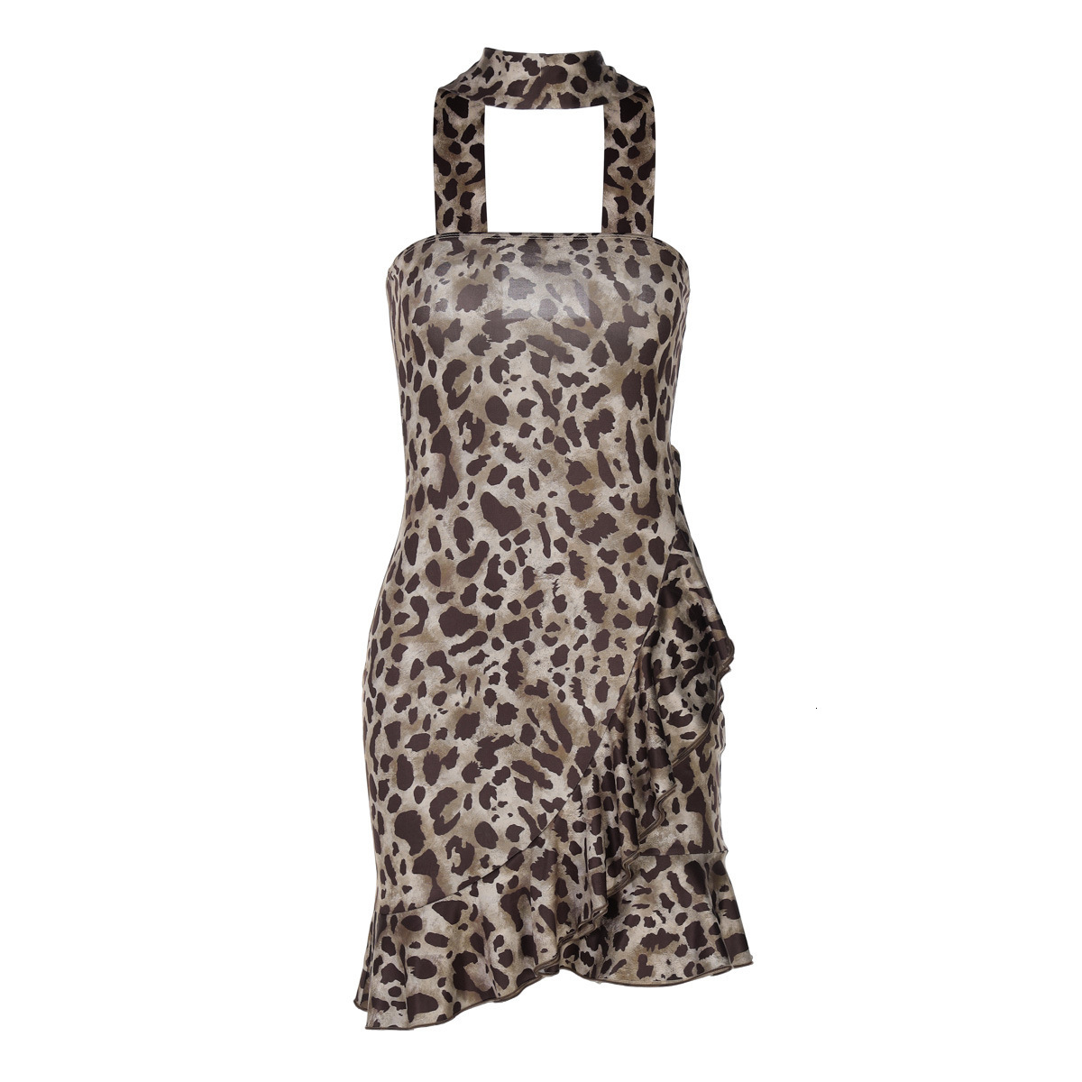 Hot Selling Women's Clothing New4 Autumn And Winter New Product Sexy Spicy Girl Print Strapless Ruffle Edge Dress