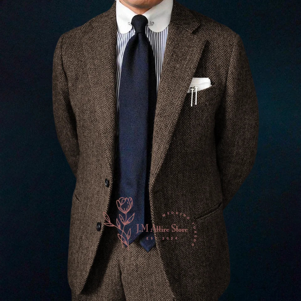 Mens Grey Coarse Floral Woven Ancient Character 2-piece Set Jacket Pants High End Attic Wedding Ball Banquet Customized Evening Dress 250224
