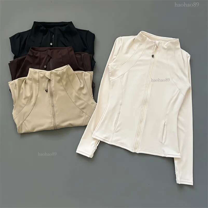 Quick Dry Stand Up Collar Fitness Jacket For Women Slimfit Zipper Yoga Wear 4 Long Sleeve Breathable Running Sports Cycling Top