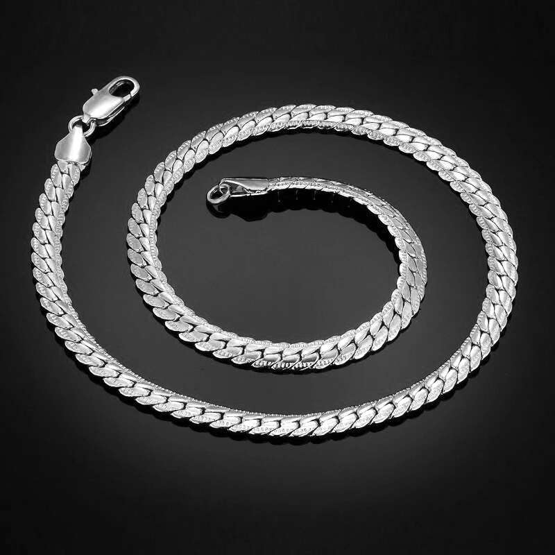 Men's Hip Hop Sier Color Male 316L Stainless Steel Snake Necklace For Men, Wholesale 7MM Womens Chain Jewelry Collares