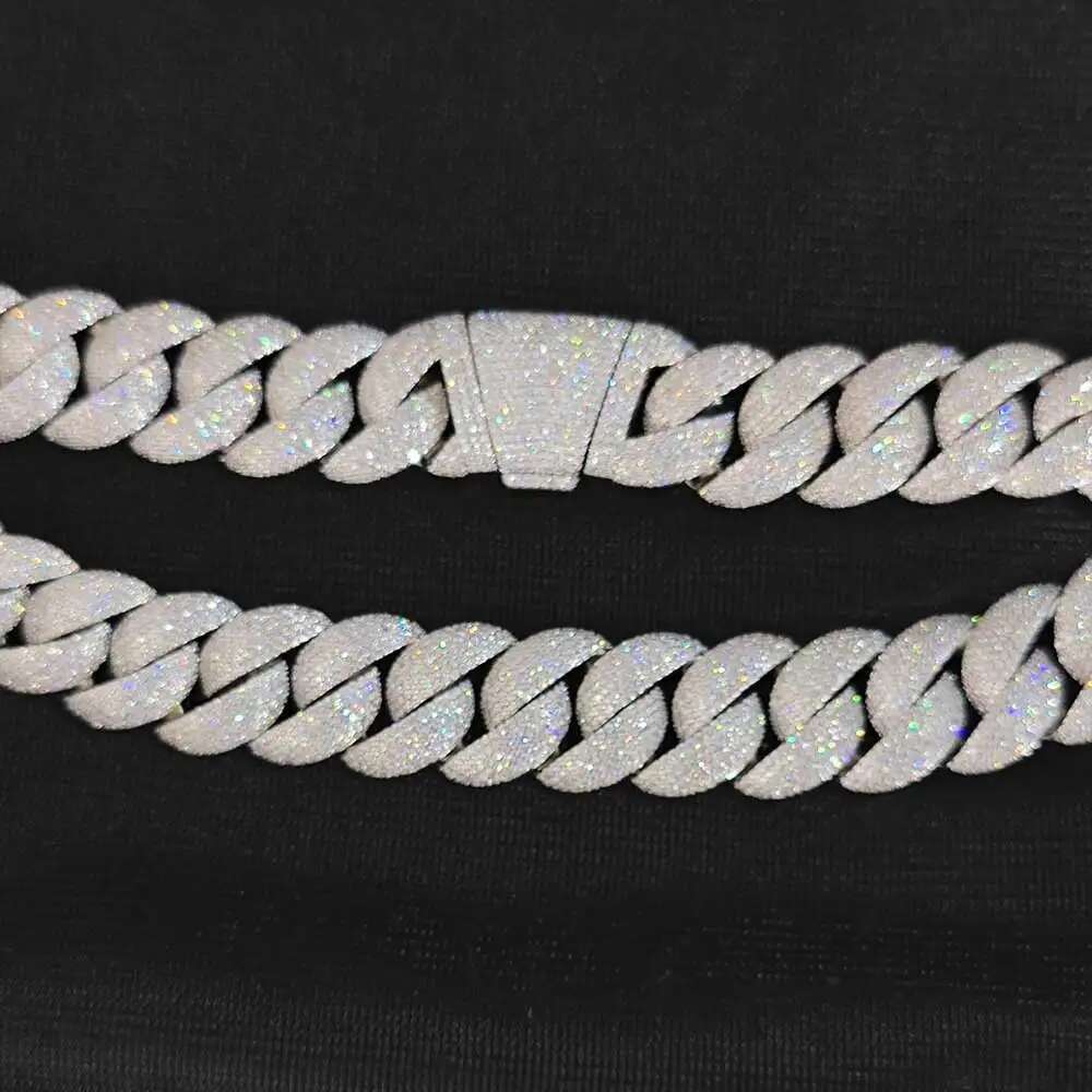 Hip Hop Rock Exaggerated 22mm Chunky Choker Jewelry Iced Out Full Cuban k Chain Bracelet For Men