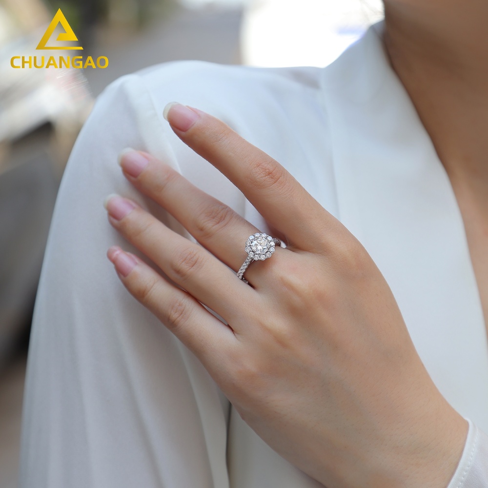 Silica set hip-hop silica ring, sier engagement ring