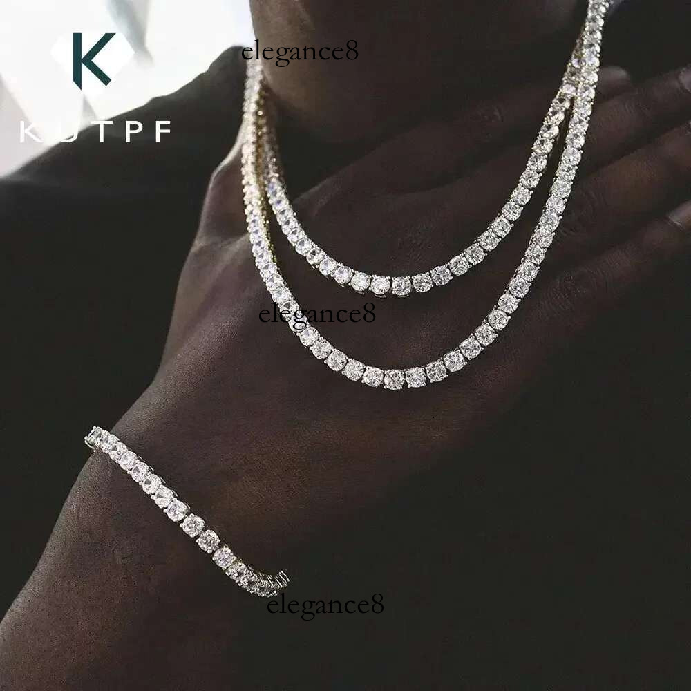 Gra Certified Full Moissanite Tennis Necklaces Bracelets For Women Men 100% S Sier 3/4/5/6.5mm Lab Dia Riviera Necklace